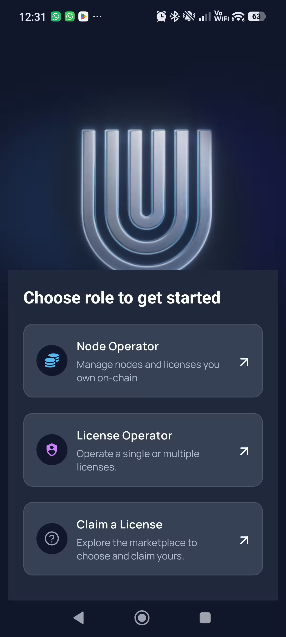 Unetwork app role selection with License Operator option
